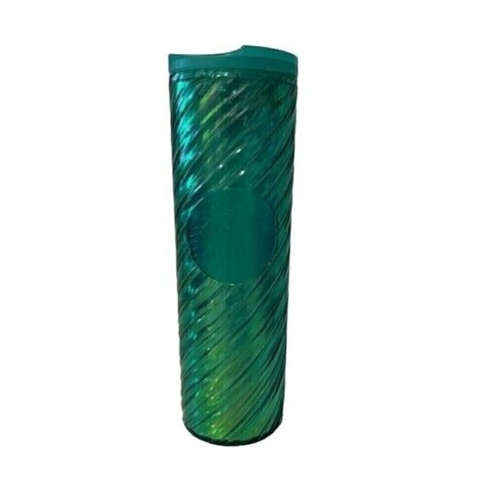 STARBUCKS Green Swirl Candy Cane 2022 Winter Christmas 16 oz Tumbler